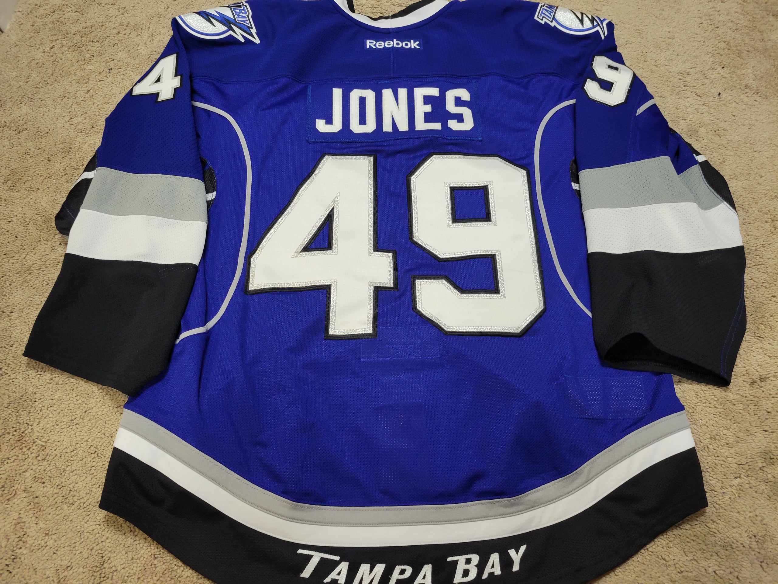 BLAIR JONES 11'12 Alternate Tampa Bay Lightning NHL Game Worn