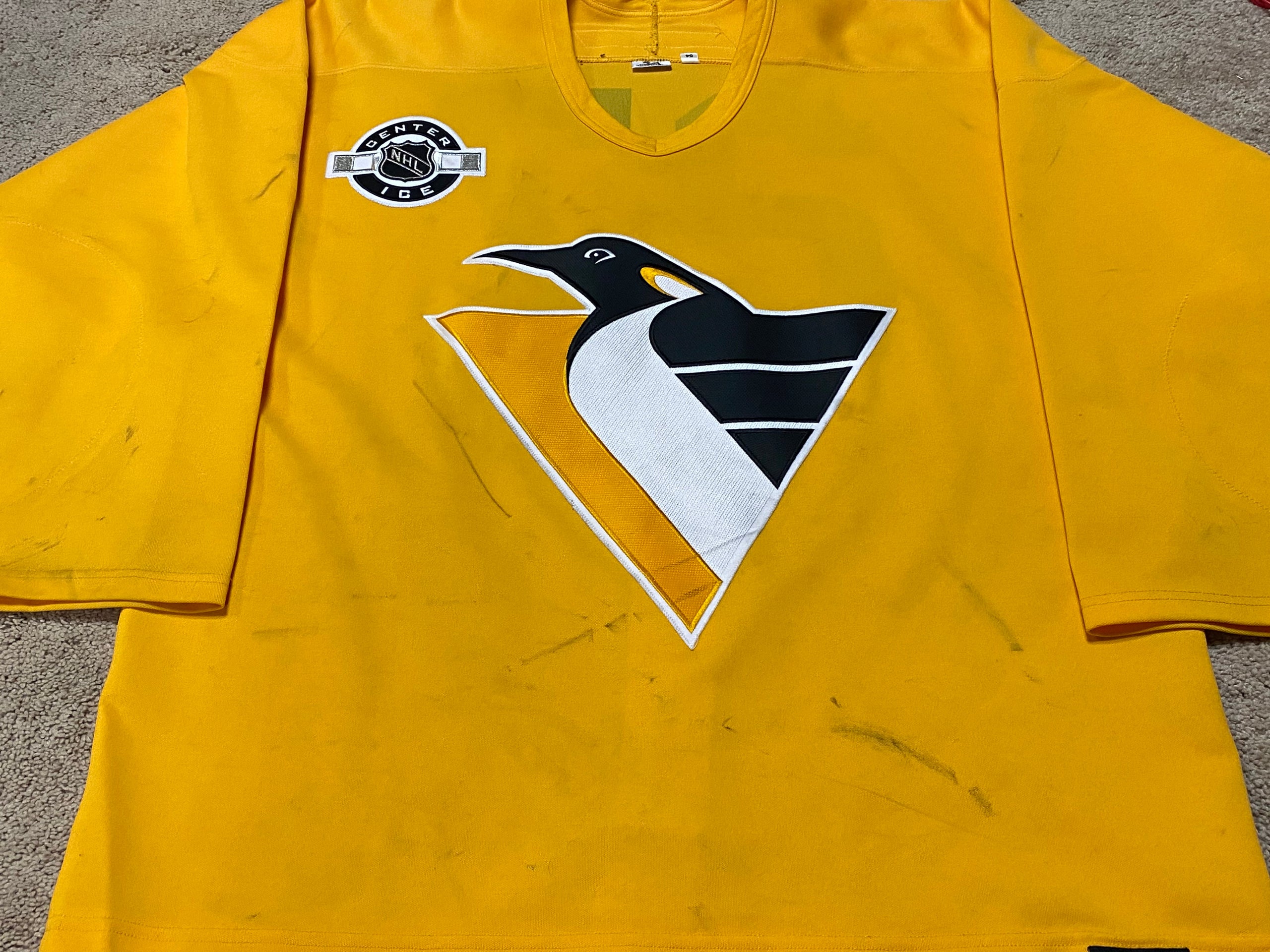 Alexei Kovalev Late 90's Yellow Pittsburgh Penguins Practice Worn Jersey