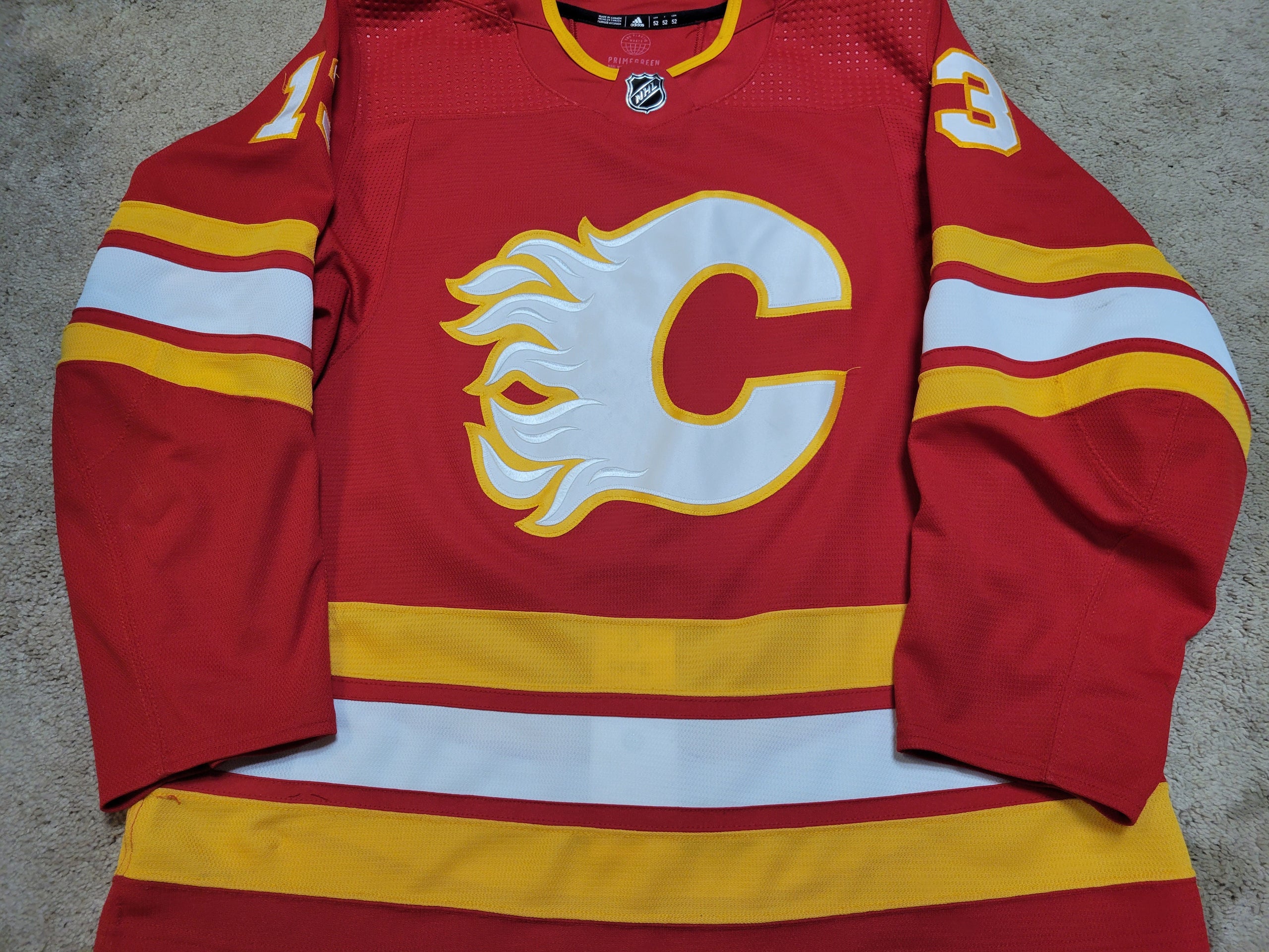 JOHNNY GAUDREAU 21'22 Calgary Flames PHOTOMATCHED Game Worn Used Jersey LOA