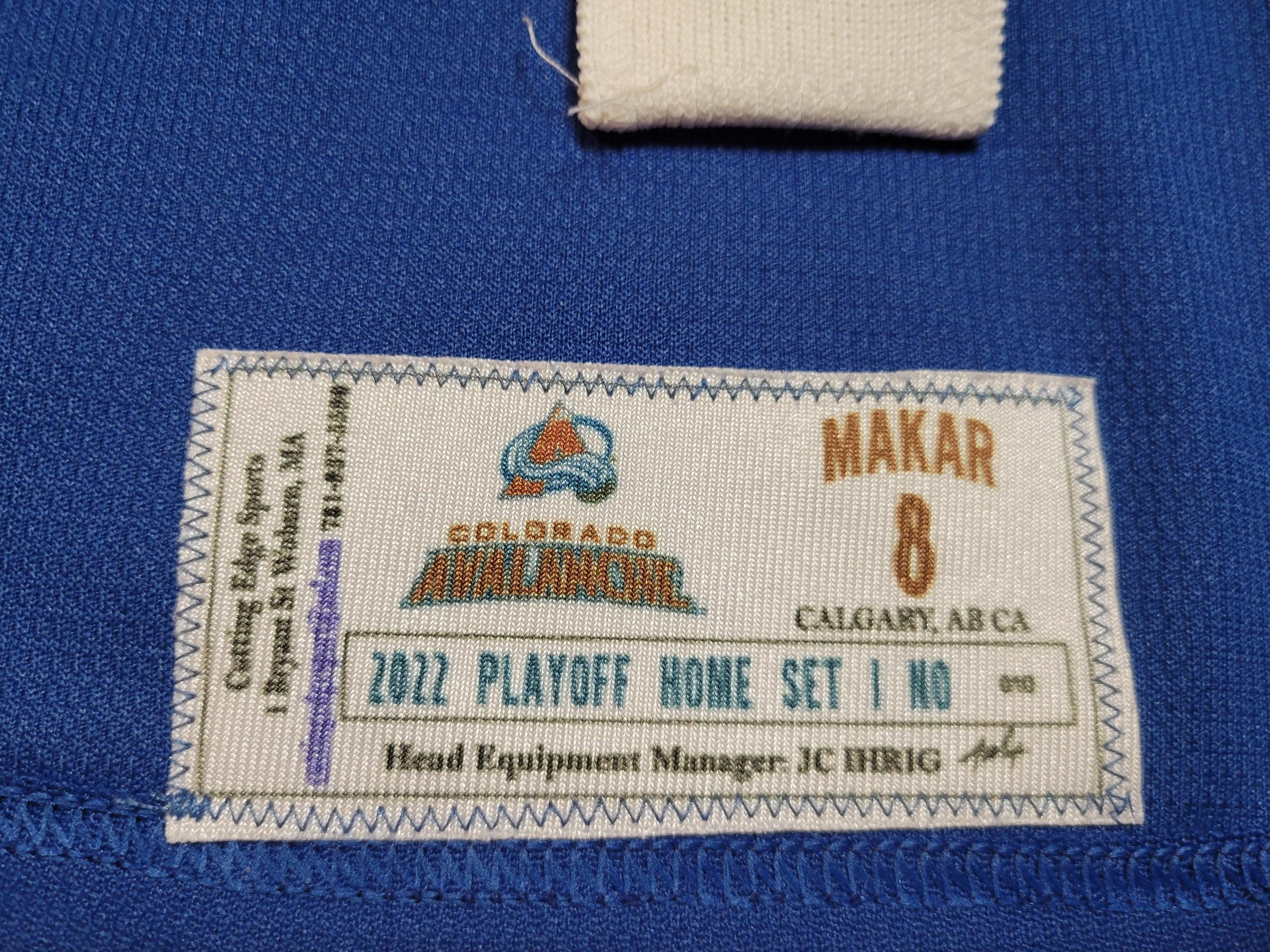 Cale Makar 21'22 OT Playoff GWG vs Nash 8th and 9th Career Playoff  Goals Red Colorado Avalanche Photomatched Playoff Game Worn Jersey
